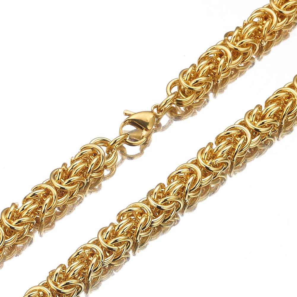 Customed Size 7"-40" Trendy 6/8/10mm Men Women Jewelry Stainless Steel Round Byzantine Chain Necklace Party Christmas Gift