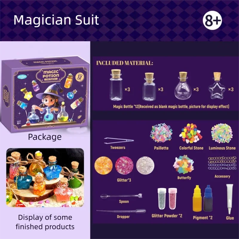 Little Magician Potion, Children's DIY Wizard Toys, Creative Experiments DIY Ornament Toys Gift for Christmas/Birthday/Halloween