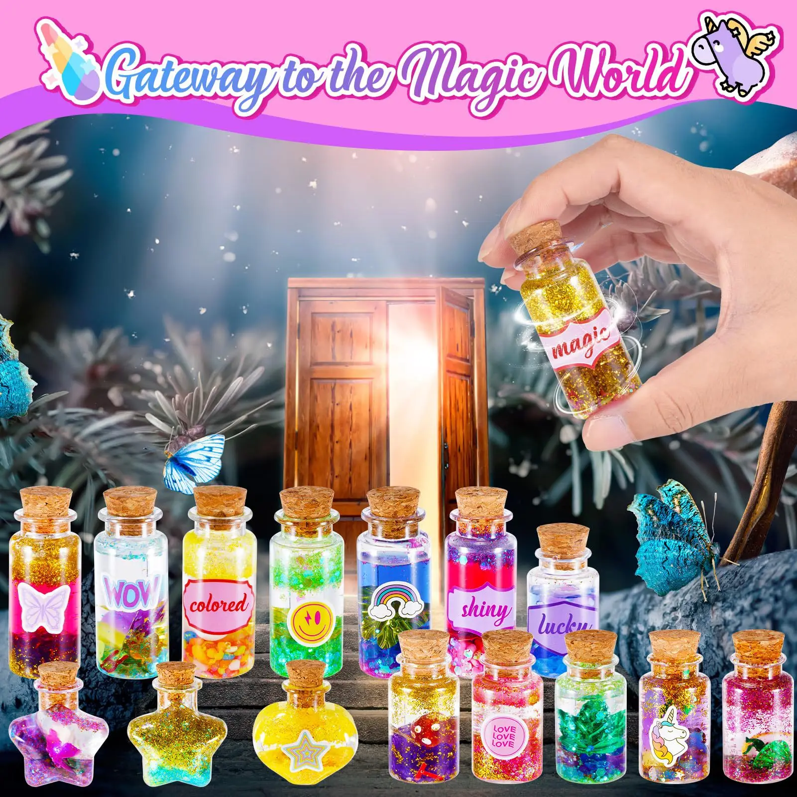 Little Magician Potion, Children's DIY Wizard Toys, Creative Experiments DIY Ornament Toys Gift for Christmas/Birthday/Halloween