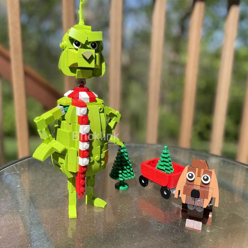 Mymocs MOC Ideas Fairy Tale Green Haired Monster Anime Figures Sculptures Bricks Headz Sets Building Blocks Toys Christmas Gift