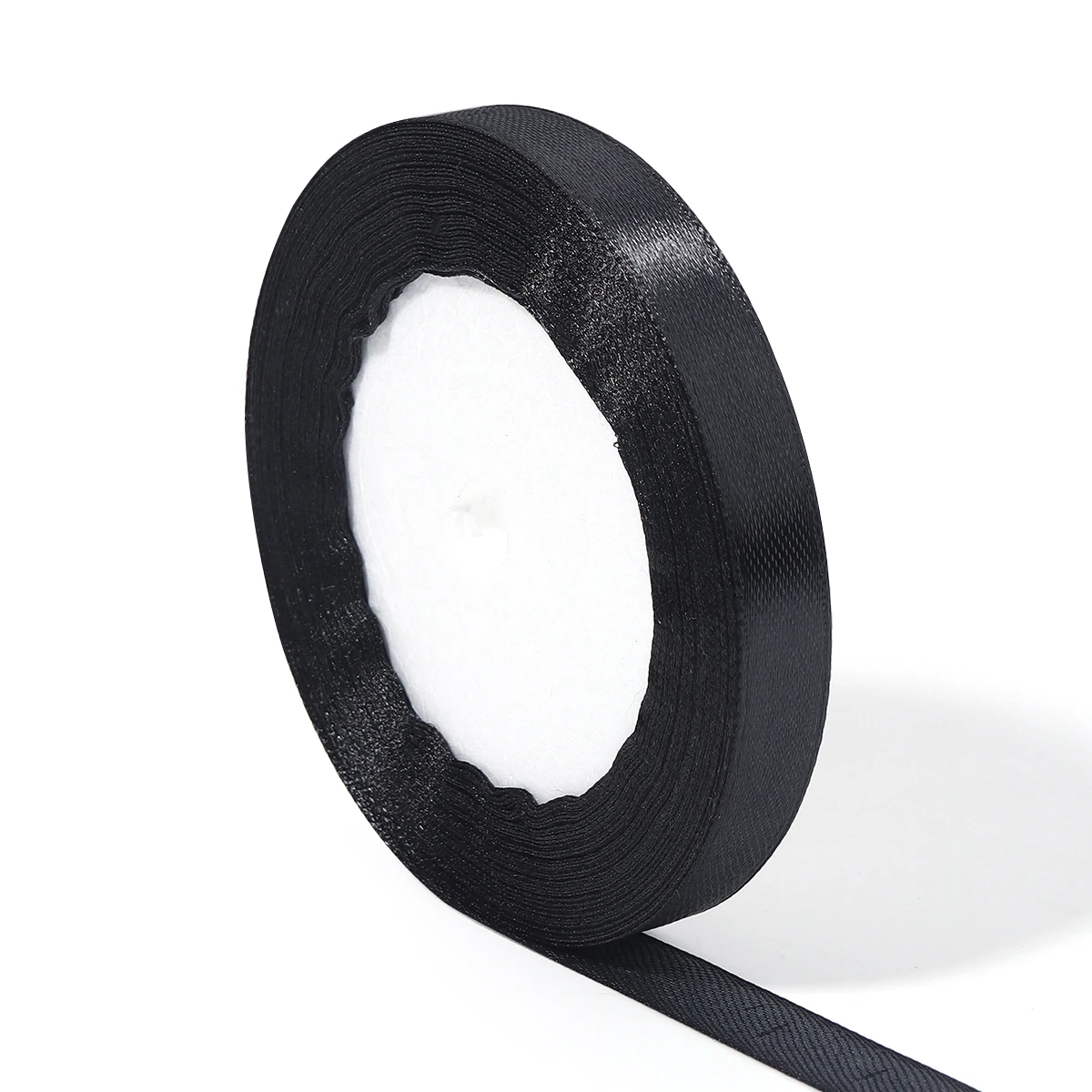 25Yards 1/1.2/1.5/2/2.5/3.8cm Black Satin Ribbons For Wedding Party Christmas DIY Handmade Bouquet Gifts Packaging Decoration