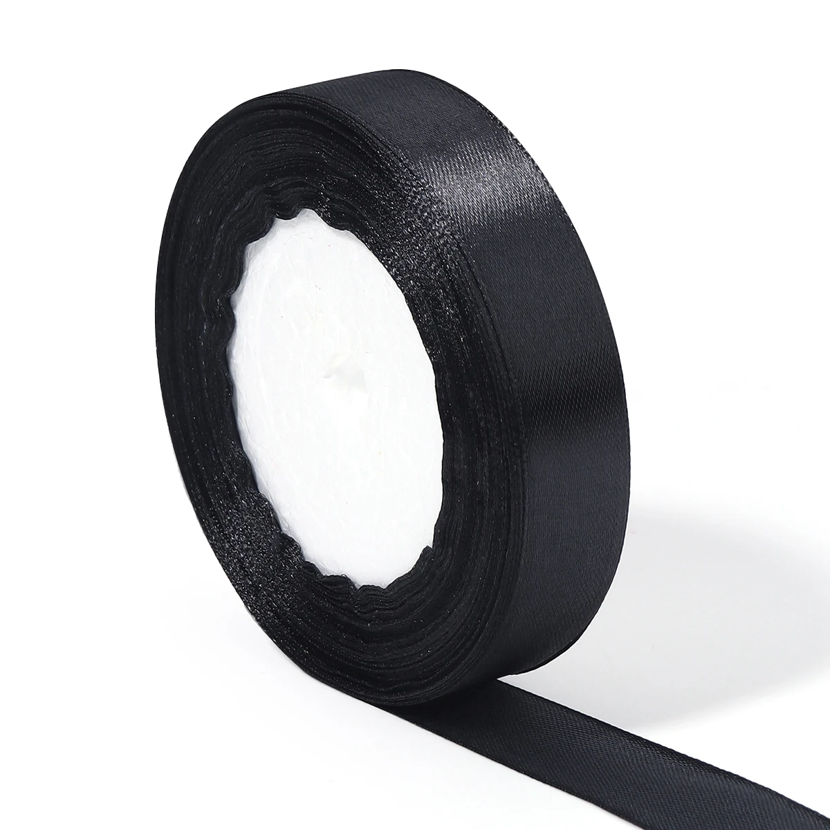 25Yards 1/1.2/1.5/2/2.5/3.8cm Black Satin Ribbons For Wedding Party Christmas DIY Handmade Bouquet Gifts Packaging Decoration