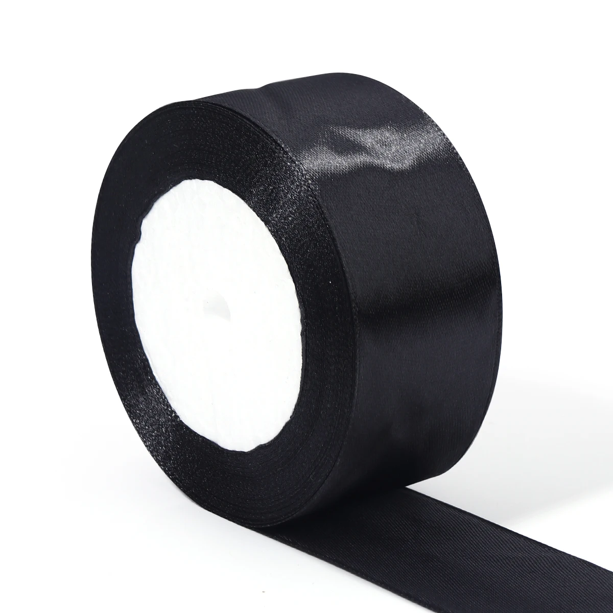 25Yards 1/1.2/1.5/2/2.5/3.8cm Black Satin Ribbons For Wedding Party Christmas DIY Handmade Bouquet Gifts Packaging Decoration