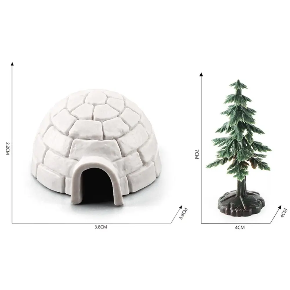 Realistic Igloos Model North Pole Bear Arctic Figures Toy Arctic Animals House Christmas Tree Figurines Set
