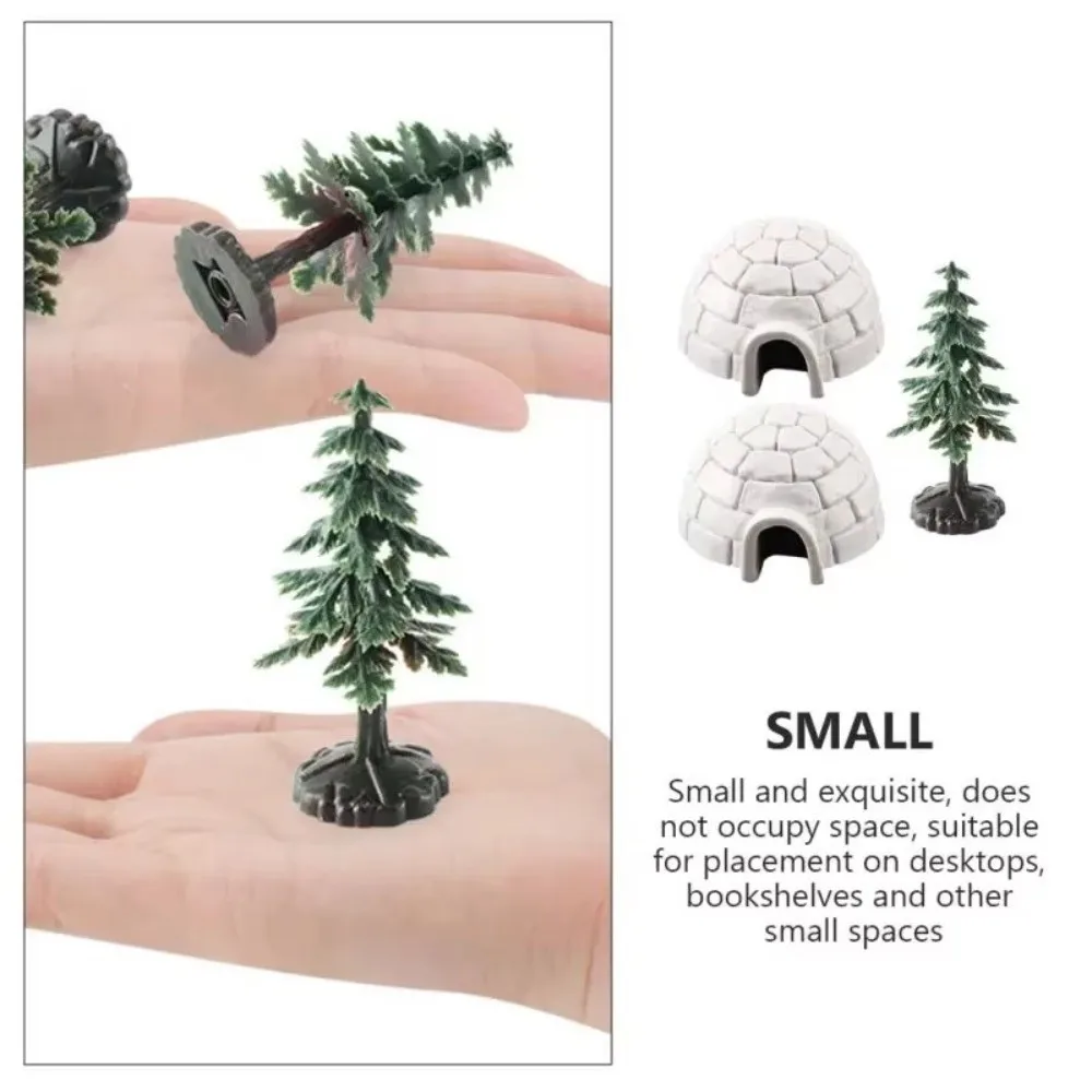 Realistic Igloos Model North Pole Bear Arctic Figures Toy Arctic Animals House Christmas Tree Figurines Set