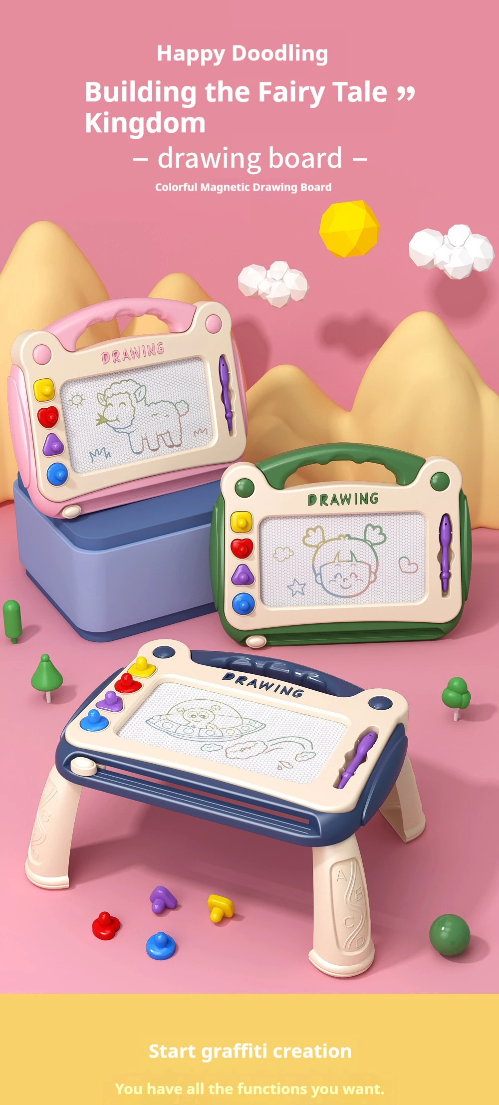 New Christmas Children Magnetic Drawing Board WordPad Baby Color Graffiti Board Art Educational Drawing Toys Gift For Kids Toy