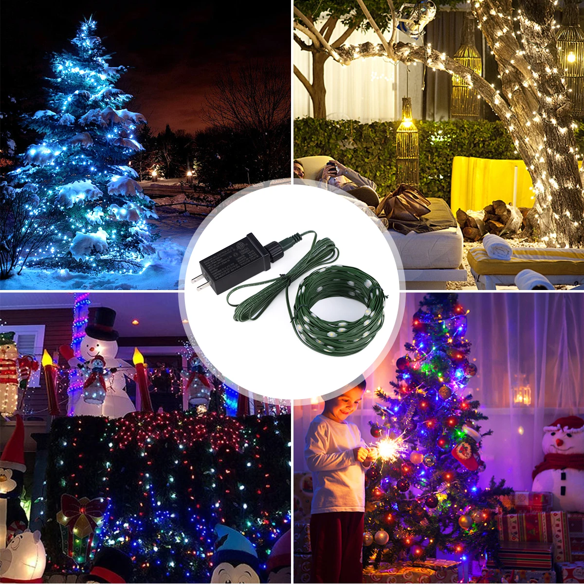 50M 100M Outdoor Upgraded Durable LED Leather String Fairy Lights 8 Modes Waterproof Yard Garland Garden Christmas Tree Decor