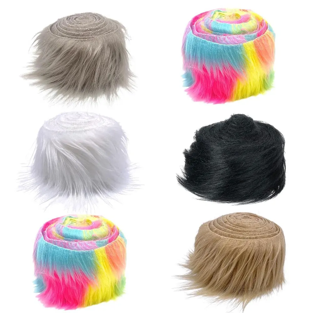 1.5 Meters Faux Fur Fabric Costume DIY Soft Supplies Crafting Toy Fuzzy for Hat Shoes Holiday Clothing Christmas Tree Decoration