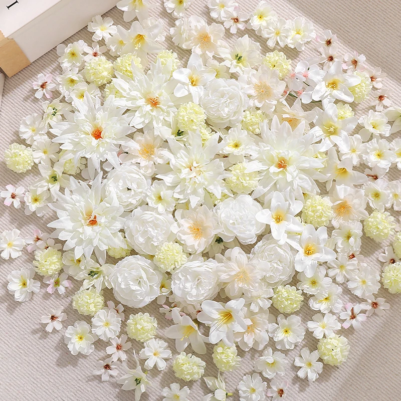 20/50Pcs Mix White Artificial Flowers Head for Home Room Decor Craft Wreath Bride Wedding Christmas Decoration Navidad 2026 Gift