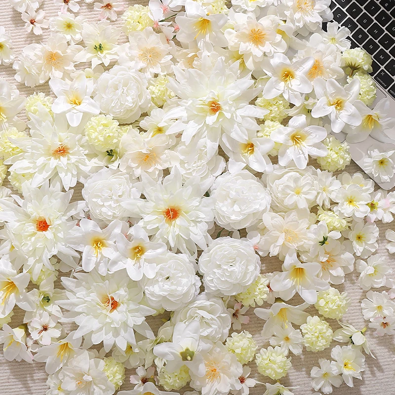 20/50Pcs Mix White Artificial Flowers Head for Home Room Decor Craft Wreath Bride Wedding Christmas Decoration Navidad 2026 Gift