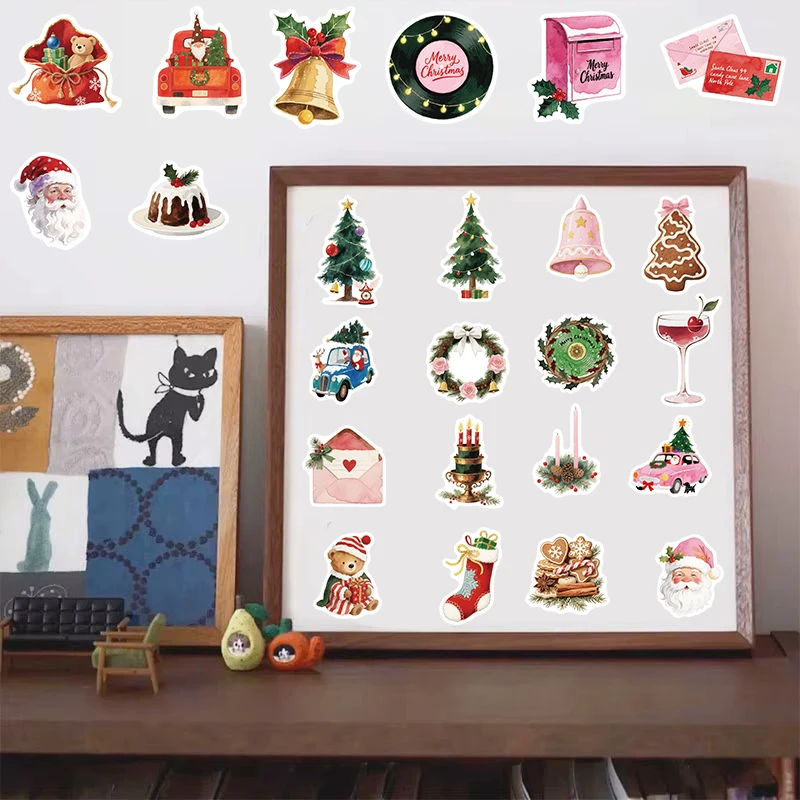 50PCS Christmas Aesthetics Stickers Notebook Bicycle Art Picture Modern Case Waterproof Coffee Darkness Graffiti Phone Sticker