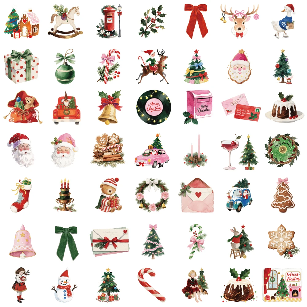 50PCS Christmas Aesthetics Stickers Notebook Bicycle Art Picture Modern Case Waterproof Coffee Darkness Graffiti Phone Sticker
