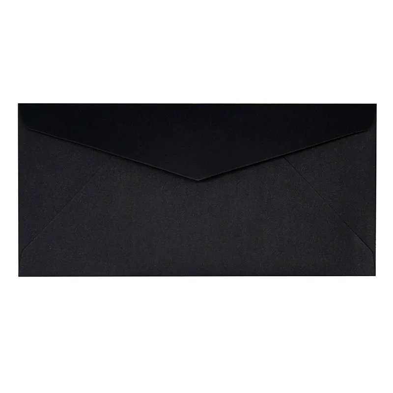 10Pcs Vintage Kraft Paper Envelopes Blank A4 Triangle Cowhide Handmade Black Set Writing Christmas Invitations 22*11CM