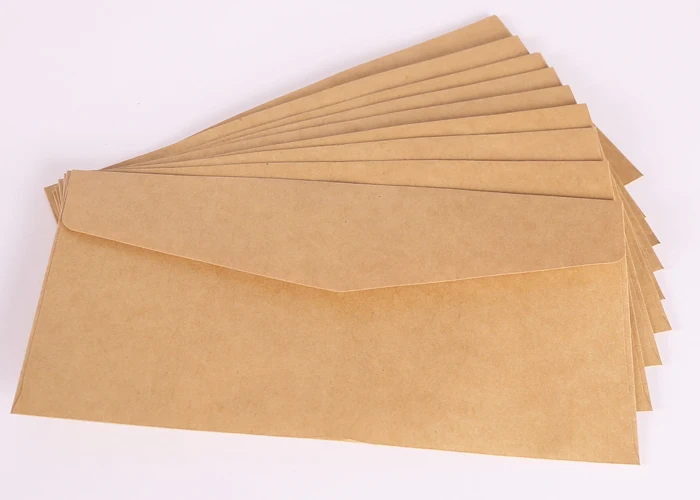 10Pcs Vintage Kraft Paper Envelopes Blank A4 Triangle Cowhide Handmade Black Set Writing Christmas Invitations 22*11CM