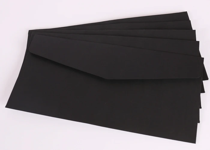 10Pcs Vintage Kraft Paper Envelopes Blank A4 Triangle Cowhide Handmade Black Set Writing Christmas Invitations 22*11CM