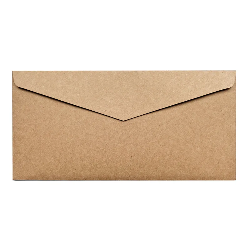 10Pcs Vintage Kraft Paper Envelopes Blank A4 Triangle Cowhide Handmade Black Set Writing Christmas Invitations 22*11CM