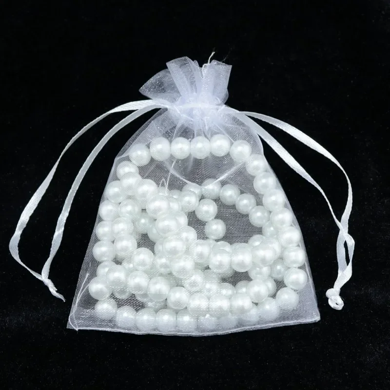 1-200pcs Organza Drawstring Pouches, Gift Bags Candy Jewelry Party Wedding Favor Bags Gift for Christmas Candy Wedding Birthday