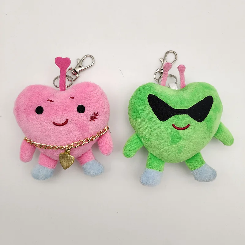 Kawaii Kpop Leather Heart Toy Keychain Girl Heart Keychain Bag Backpack Pendant Accessories Gift Fan Christmas Gift