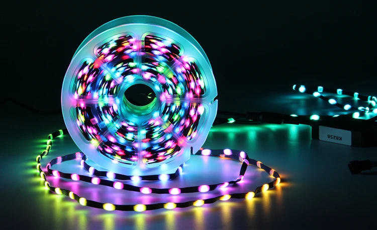 DC12V 3PIN 5cm/10cm Pitch WS2811 WS2812 LED Pebble Pixel String Light RGB Addressable Full Color IP68 Black Wire Christmas Tree