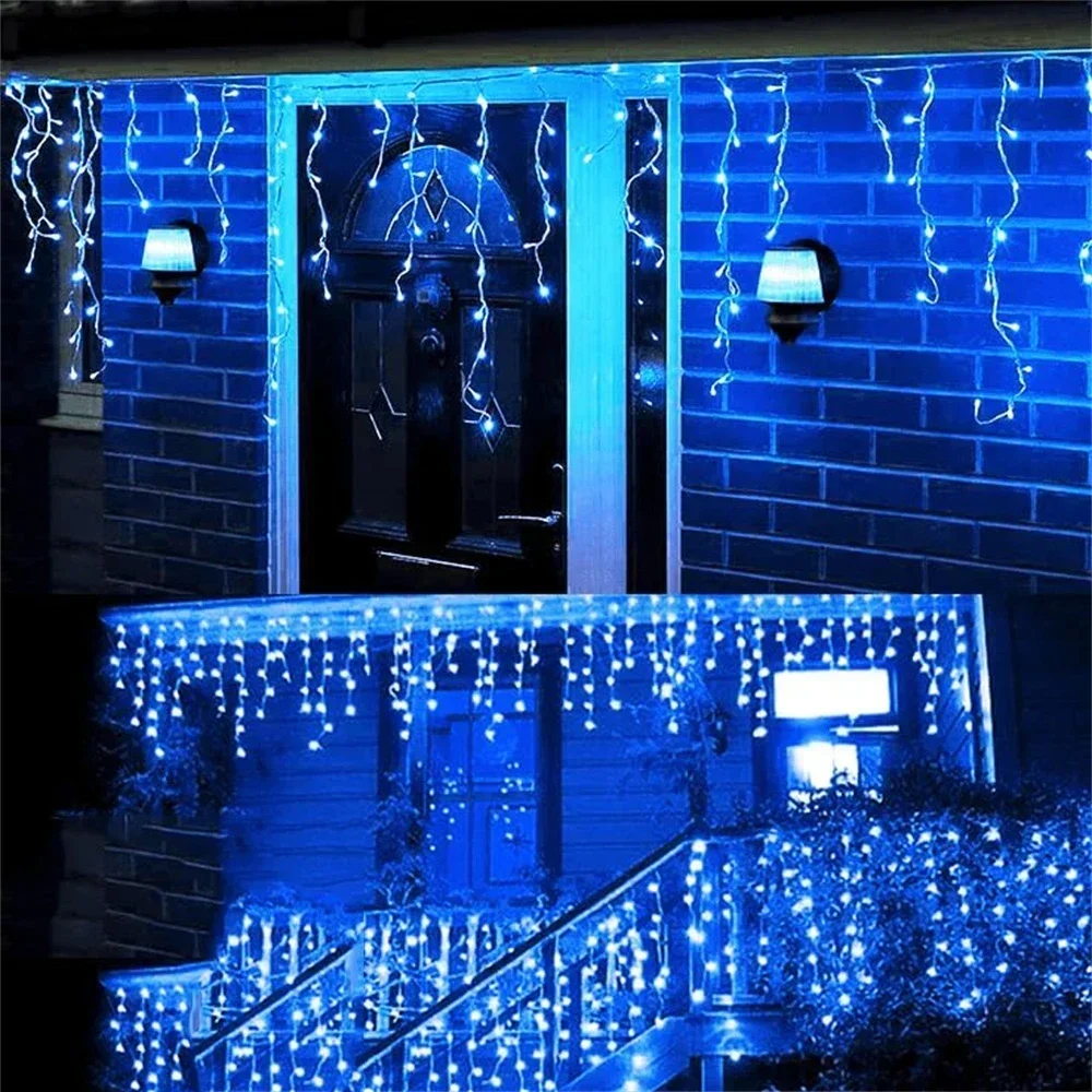 Christmas Decoration 2026 Fairy Lights Led lcicle String Lights Outdoor Curtain Garland Street Garland On The House Party 2025