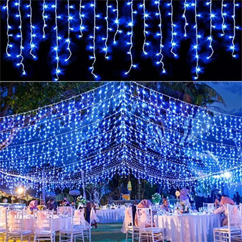 Christmas Decoration 2026 Fairy Lights Led lcicle String Lights Outdoor Curtain Garland Street Garland On The House Party 2025