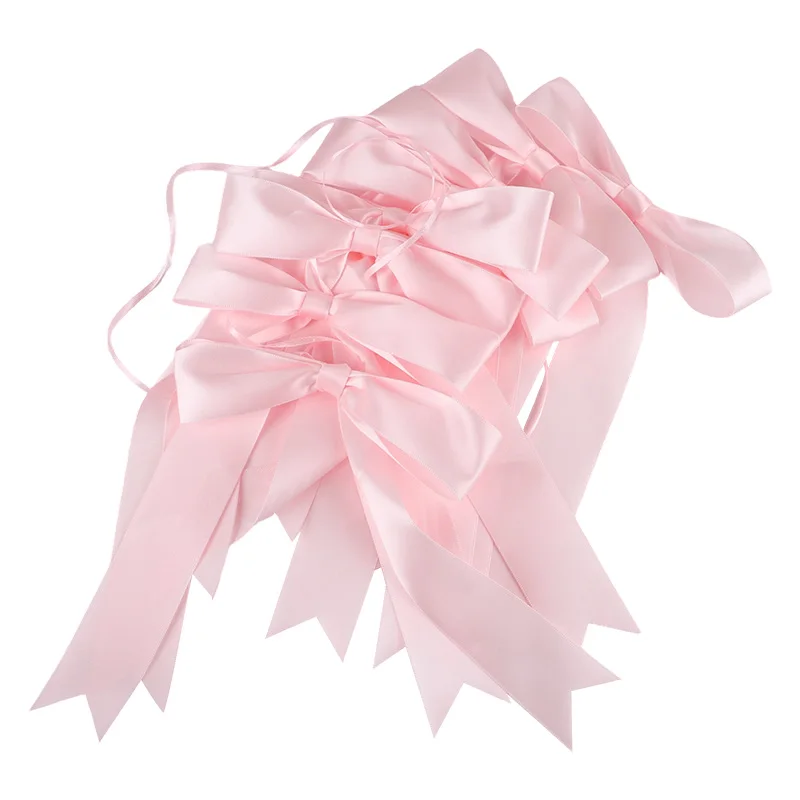 1set Pink Bow Ribbon Hanging Garland for Kids Birthday Party Wedding Baby Shower Decoration Christmas Satin Ribbon Home Ornament
