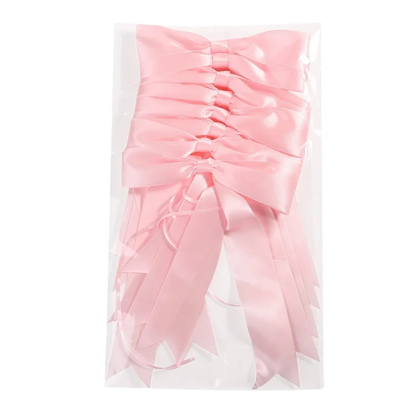 1set Pink Bow Ribbon Hanging Garland for Kids Birthday Party Wedding Baby Shower Decoration Christmas Satin Ribbon Home Ornament