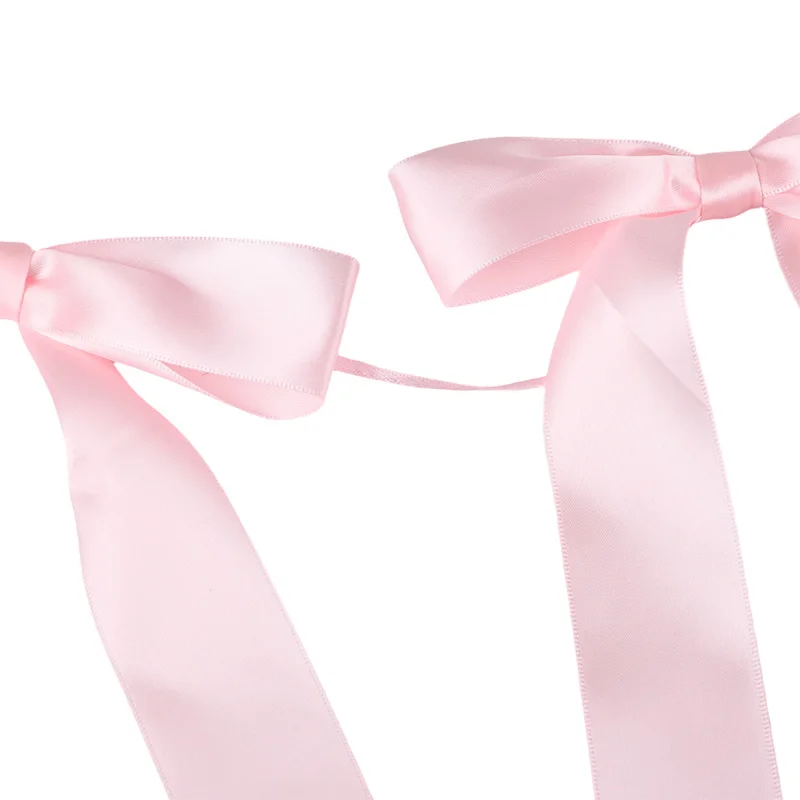 1set Pink Bow Ribbon Hanging Garland for Kids Birthday Party Wedding Baby Shower Decoration Christmas Satin Ribbon Home Ornament