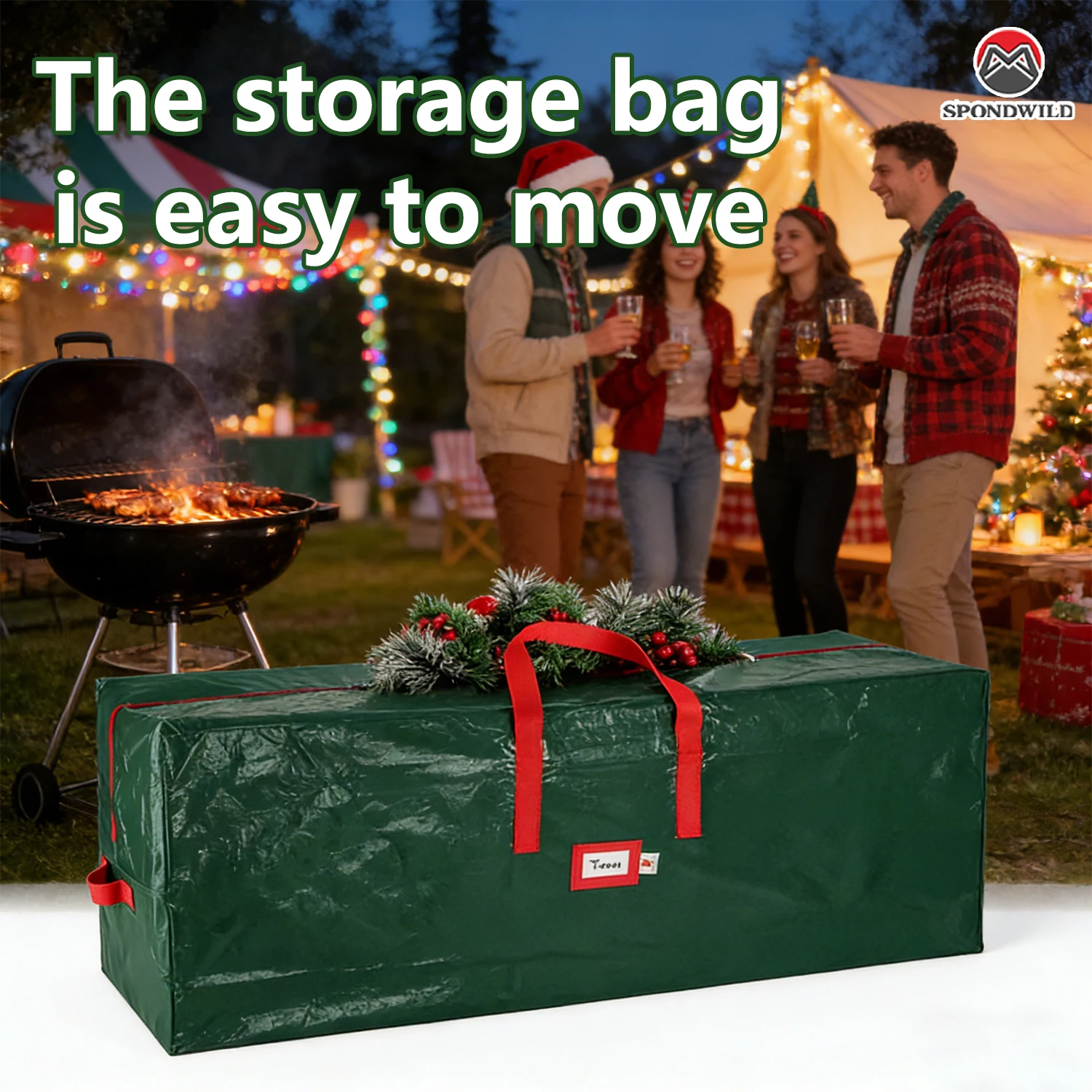 Christmas Tree Storage Bag, Fits 4FT to 9FT Artificial Trees, Waterproof Xmas Storage Box with Durable Handles