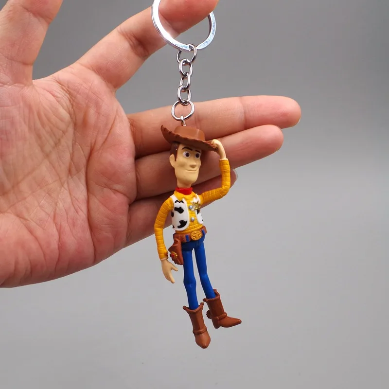 Anime Toy Story Woody Buzz Lightyear Action Figure Keychain Figure Jessie Woody Alien Key Ring Toys For Kids Christmas Gift