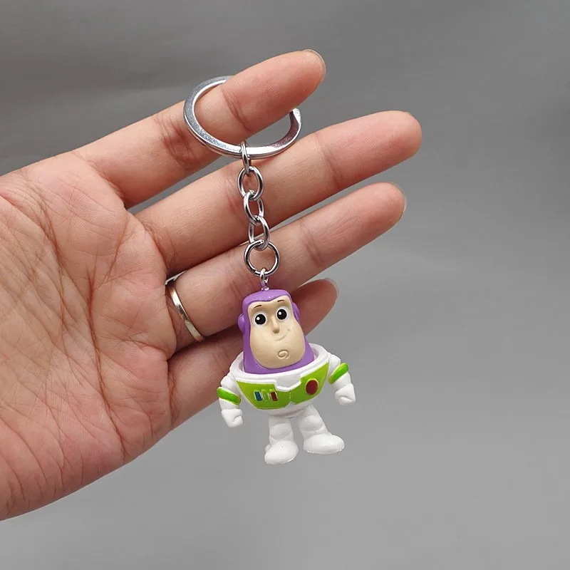 Anime Toy Story Woody Buzz Lightyear Action Figure Keychain Figure Jessie Woody Alien Key Ring Toys For Kids Christmas Gift