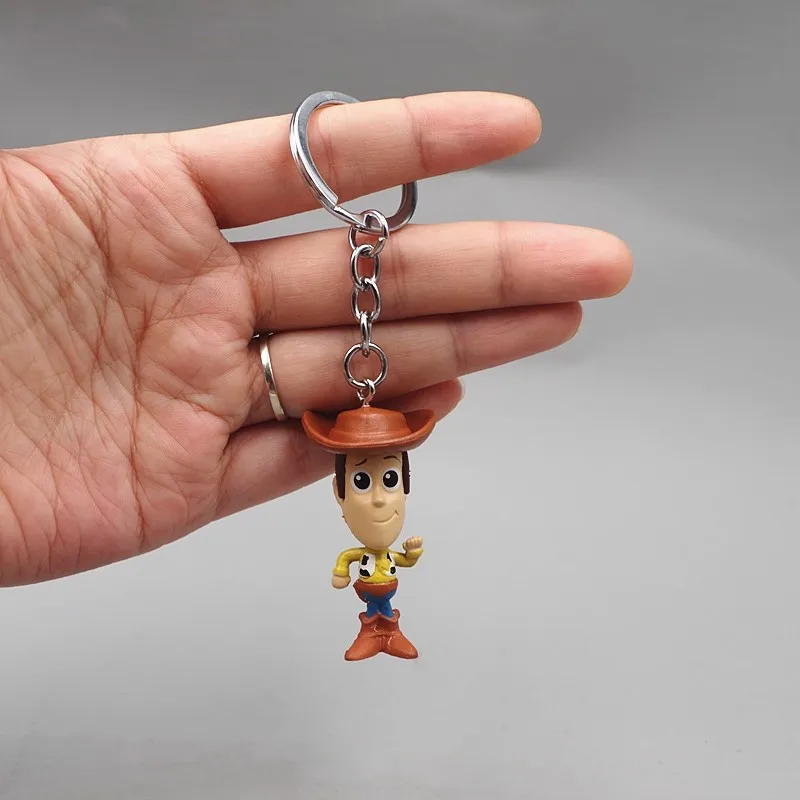Anime Toy Story Woody Buzz Lightyear Action Figure Keychain Figure Jessie Woody Alien Key Ring Toys For Kids Christmas Gift