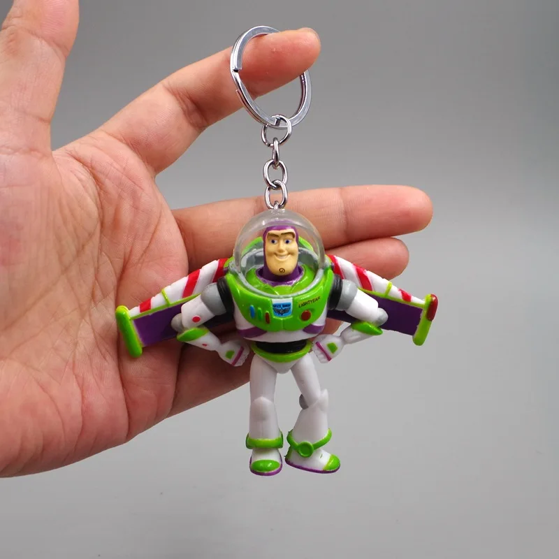 Anime Toy Story Woody Buzz Lightyear Action Figure Keychain Figure Jessie Woody Alien Key Ring Toys For Kids Christmas Gift