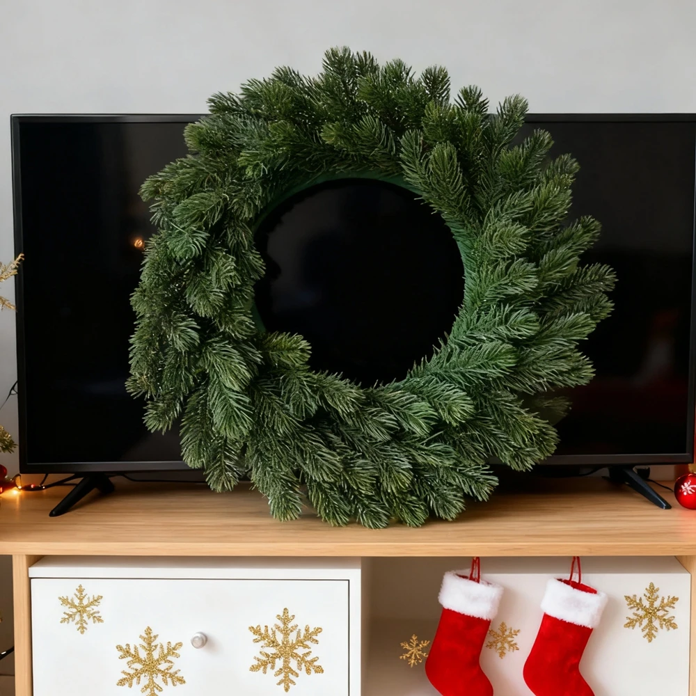 1Pc Artificial Plants Home Room Table Decor Accessories Christmas Wreath Yard DIY Gift Box Scrapbook Tree Wedding Bridal Hotsale