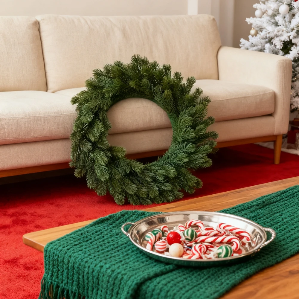 1Pc Artificial Plants Home Room Table Decor Accessories Christmas Wreath Yard DIY Gift Box Scrapbook Tree Wedding Bridal Hotsale