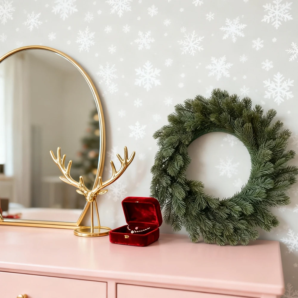 1Pc Artificial Plants Home Room Table Decor Accessories Christmas Wreath Yard DIY Gift Box Scrapbook Tree Wedding Bridal Hotsale