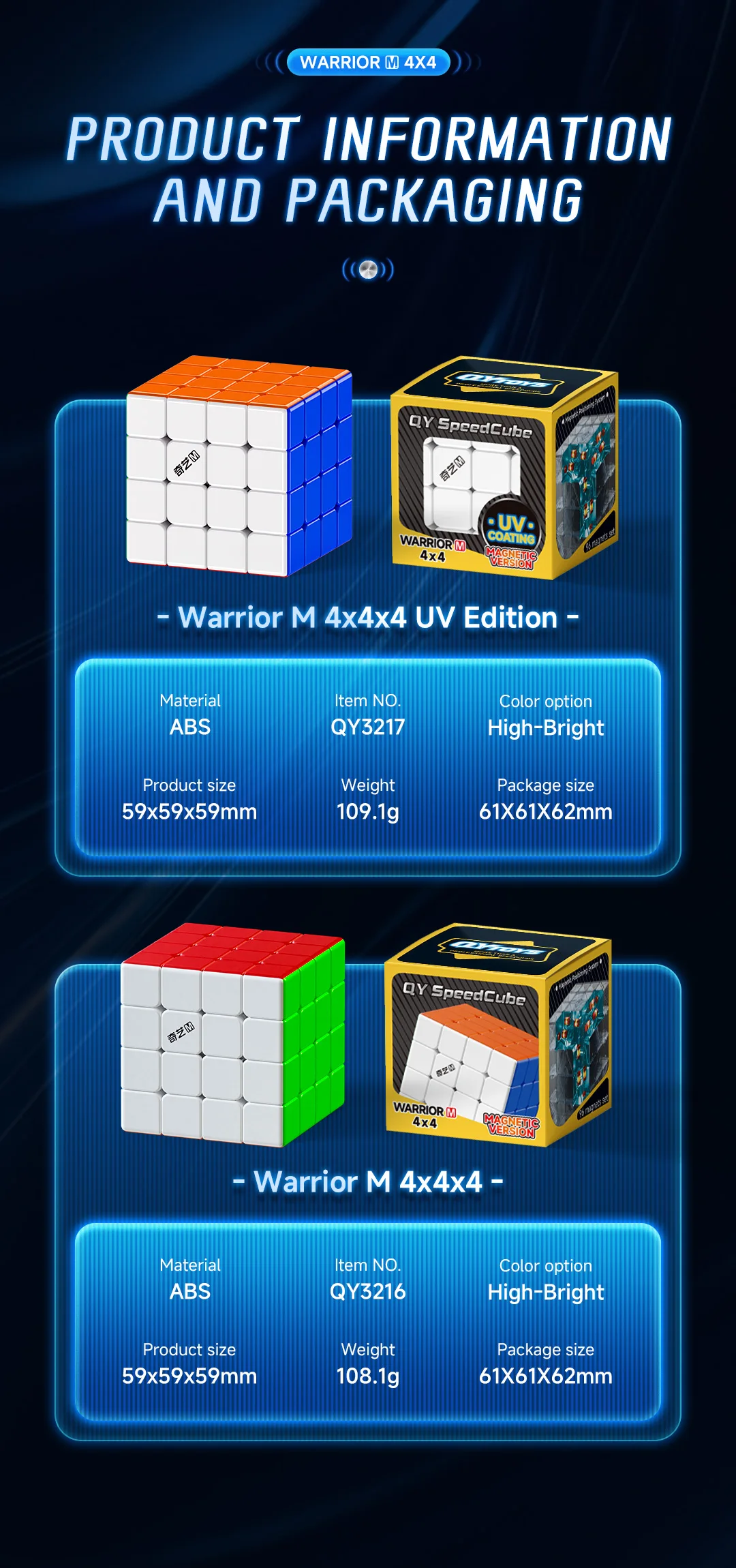 QiYi 2x2 3x3 4x4 7x7 Warrior M Pro Magnetic Magic Cube Professional Speed Puzzle Education Toys Christmas Gifts Cubo Magico Toys
