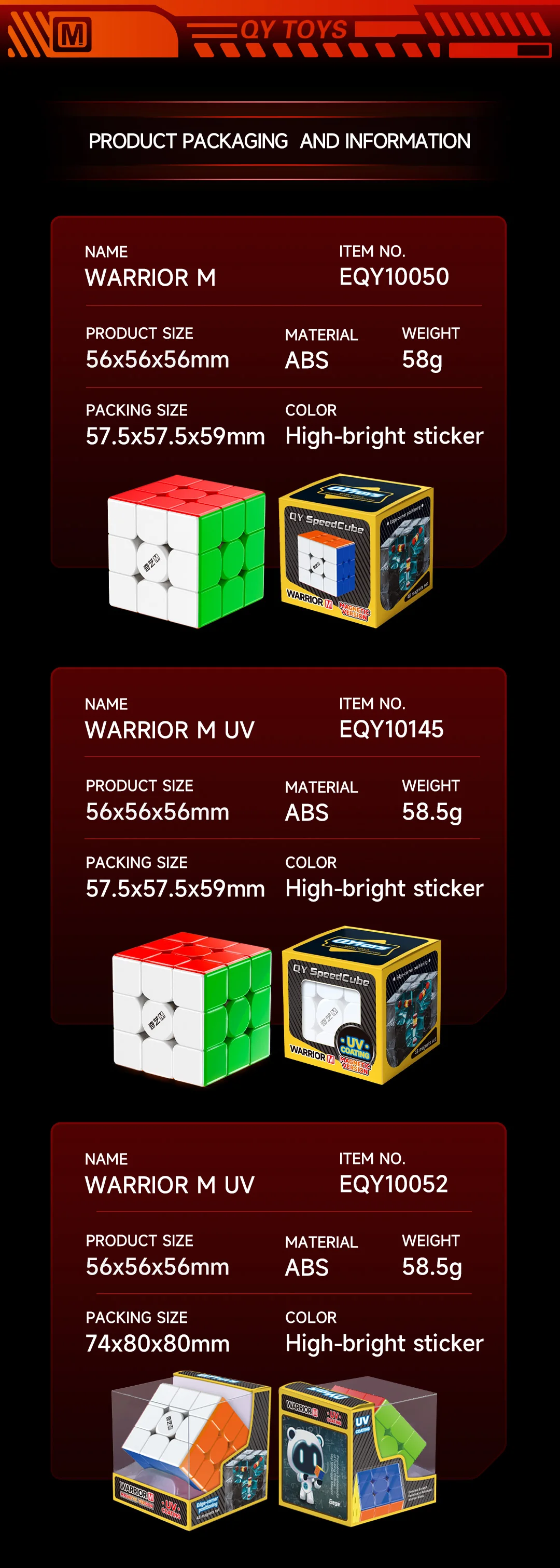 QiYi 2x2 3x3 4x4 7x7 Warrior M Pro Magnetic Magic Cube Professional Speed Puzzle Education Toys Christmas Gifts Cubo Magico Toys