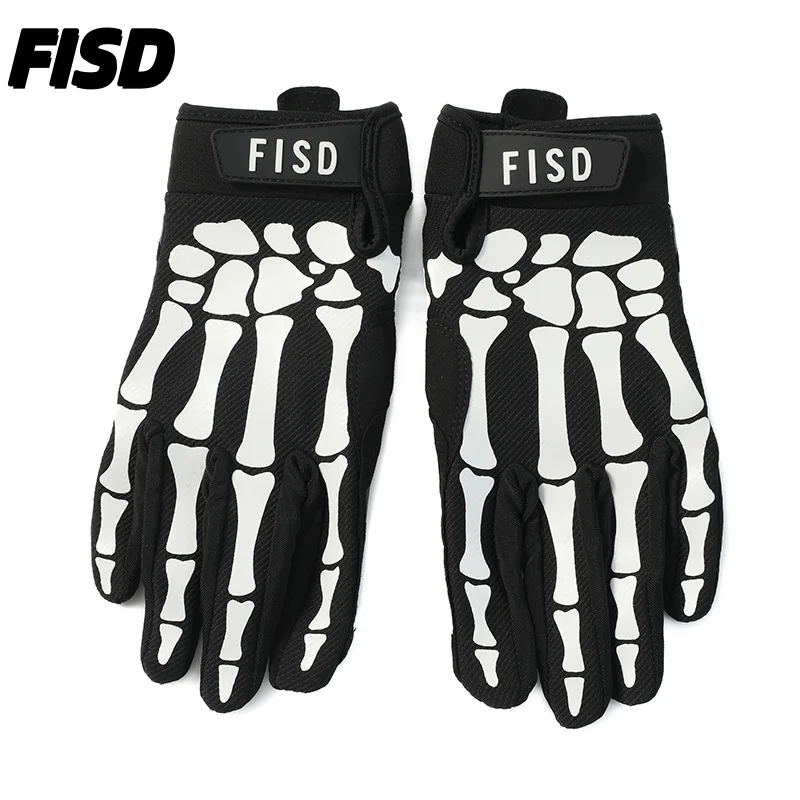 FISD DH MX Long Finger Gloves All-Season Model Christmas Night Light Ghost Claw Anti-Slip Durable for Football Off-Road Moto