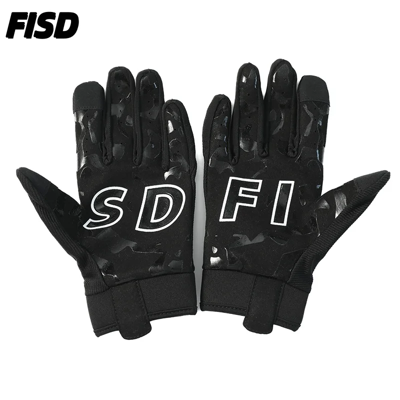 FISD DH MX Long Finger Gloves All-Season Model Christmas Night Light Ghost Claw Anti-Slip Durable for Football Off-Road Moto