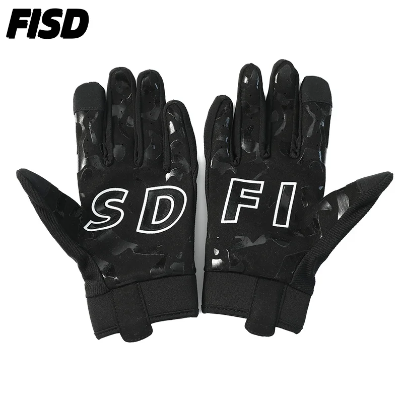 FISD DH MX Long Finger Gloves All-Season Model Christmas Night Light Ghost Claw Anti-Slip Durable for Football Off-Road Moto