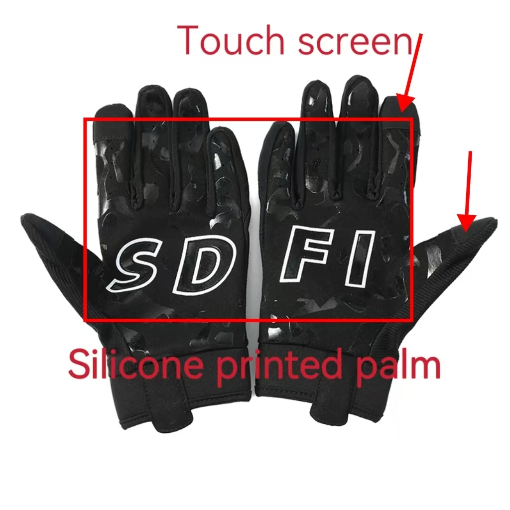 FISD DH MX Long Finger Gloves All-Season Model Christmas Night Light Ghost Claw Anti-Slip Durable for Football Off-Road Moto