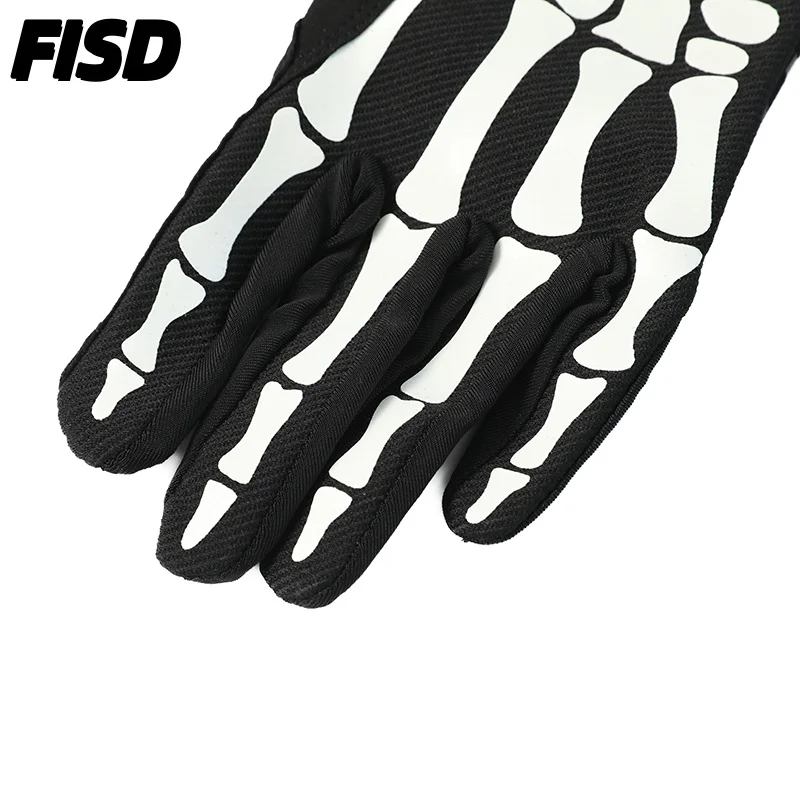 FISD DH MX Long Finger Gloves All-Season Model Christmas Night Light Ghost Claw Anti-Slip Durable for Football Off-Road Moto
