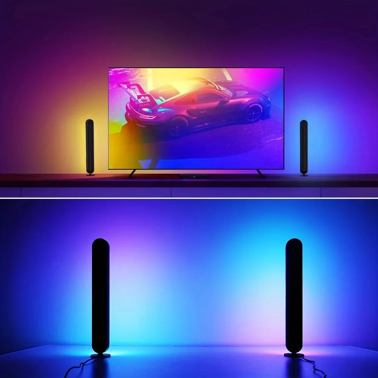 RGB Music Rhythm Lights Upgraded USB Rechargeable Model Christmas Decoration Desktop RGB Light Bar Music Rhythm