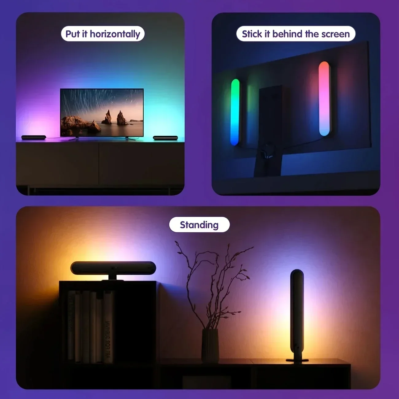 RGB Music Rhythm Lights Upgraded USB Rechargeable Model Christmas Decoration Desktop RGB Light Bar Music Rhythm