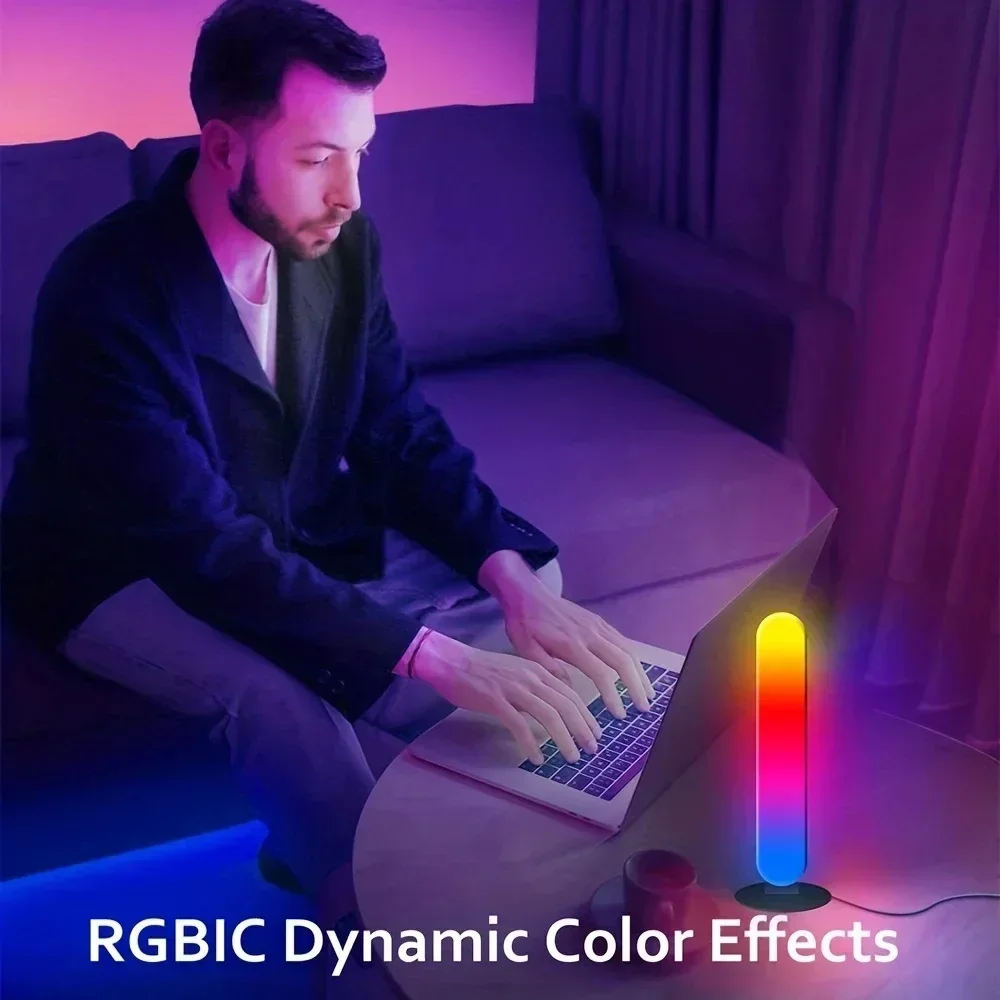 RGB Music Rhythm Lights Upgraded USB Rechargeable Model Christmas Decoration Desktop RGB Light Bar Music Rhythm