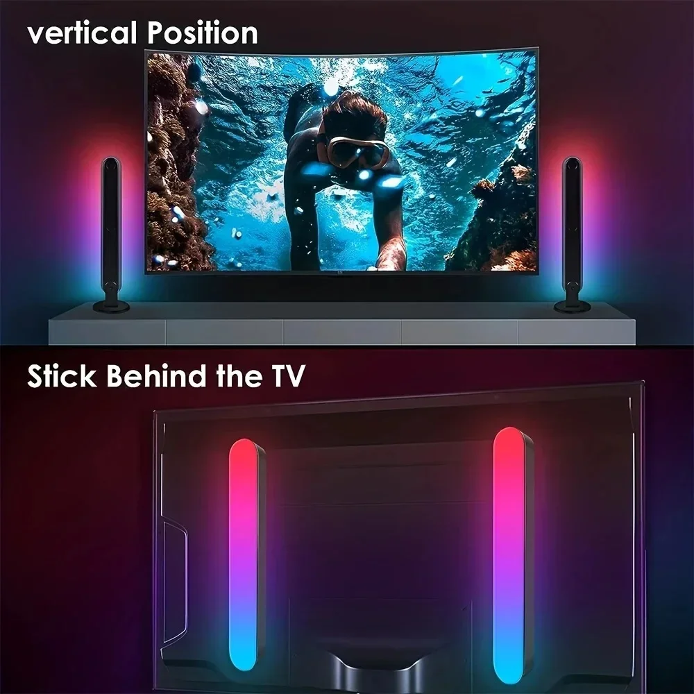 RGB Music Rhythm Lights Upgraded USB Rechargeable Model Christmas Decoration Desktop RGB Light Bar Music Rhythm