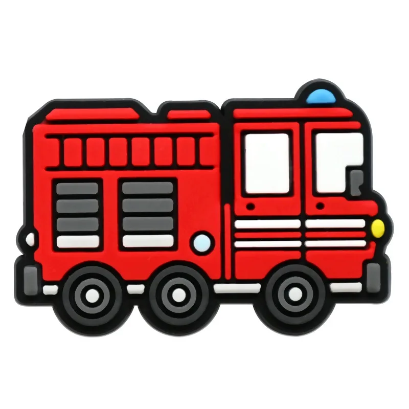 12Pcs Fire Truck Series Shoe Decorations Charms for Crocs Shoe Ornaments Perfect For Christmas And Birthday Party