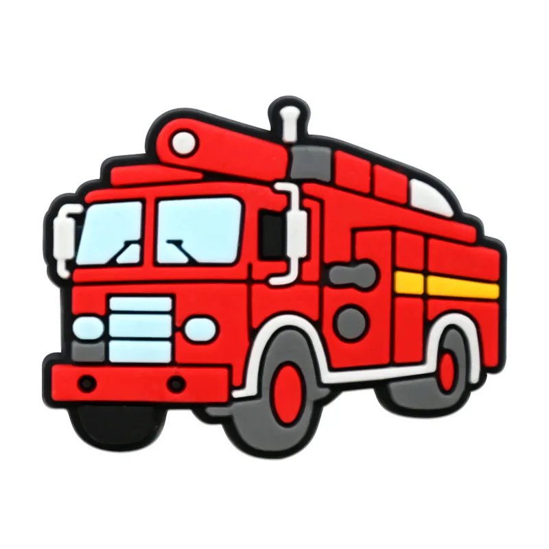 12Pcs Fire Truck Series Shoe Decorations Charms for Crocs Shoe Ornaments Perfect For Christmas And Birthday Party