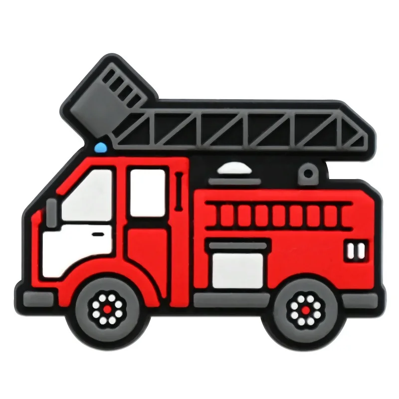 12Pcs Fire Truck Series Shoe Decorations Charms for Crocs Shoe Ornaments Perfect For Christmas And Birthday Party